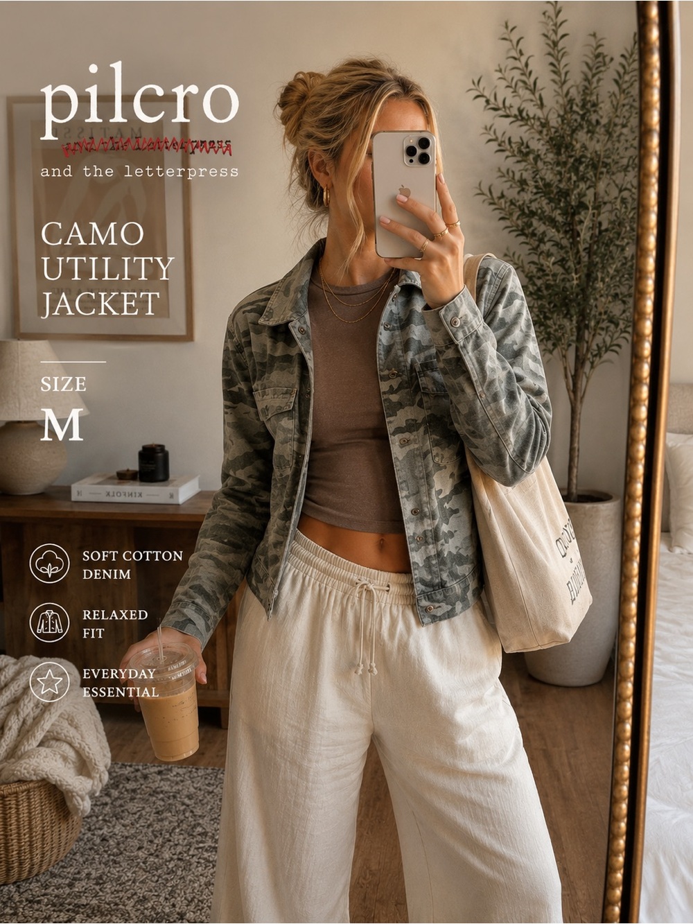 Pilcro Anthropologie Camo Utility Jacket Size M